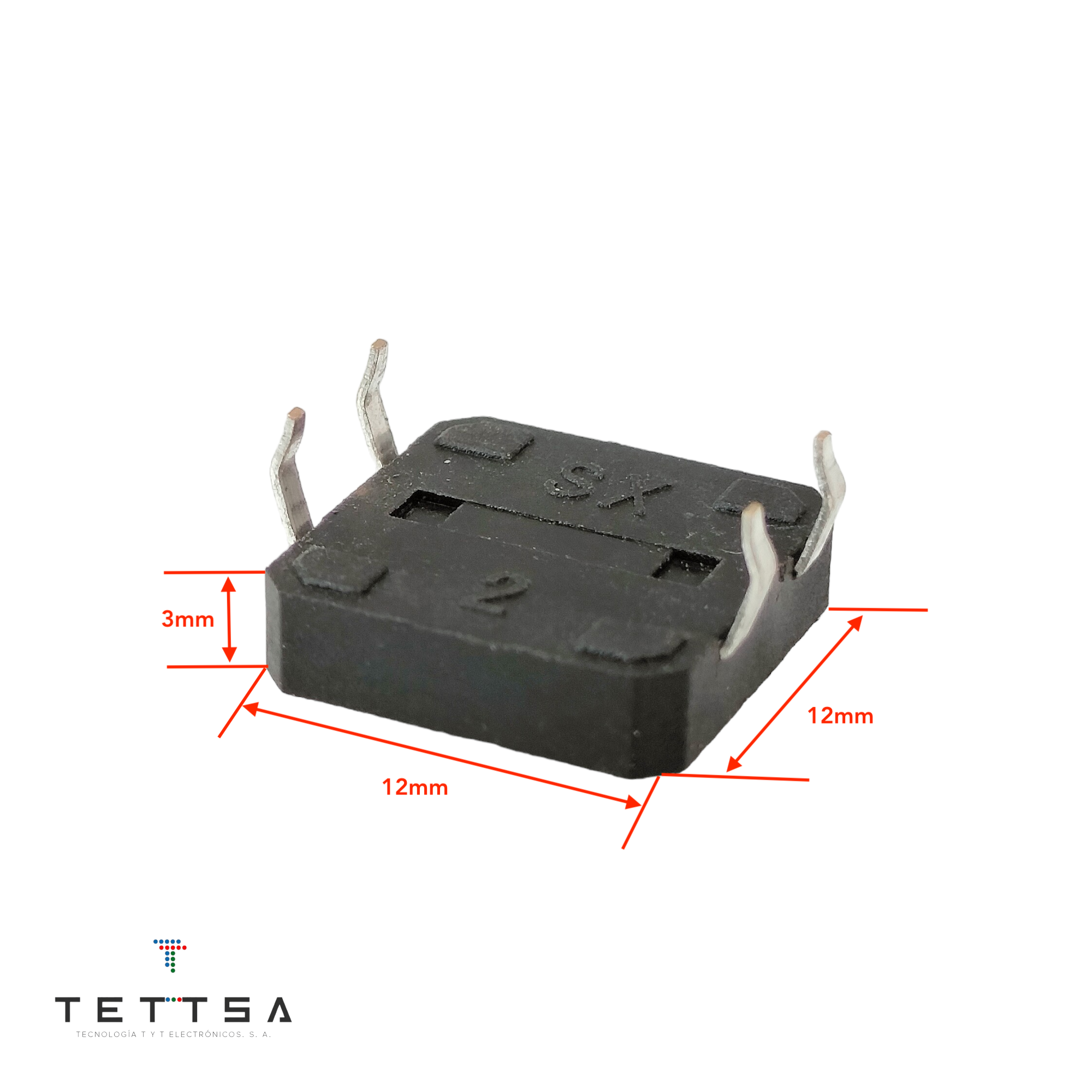 Botón pulsador simple 12V 16mm/SW-CL1 – Mautolite