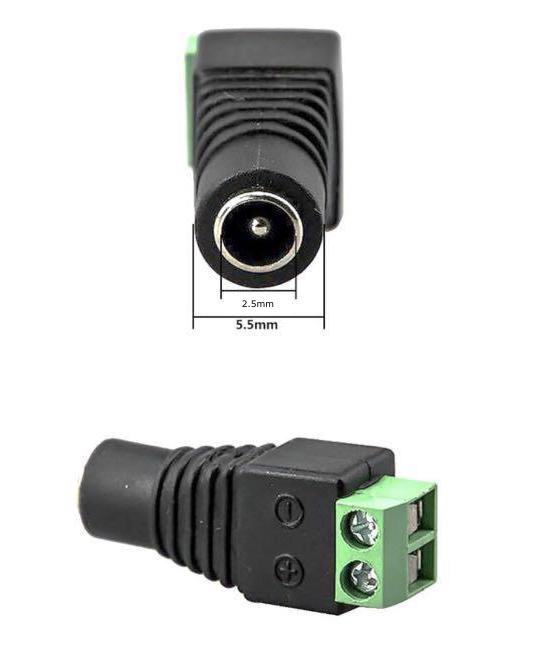 Cod. 185 Conector hembra de 12V CC para cámara CCTV - Accesorios P/Cámaras