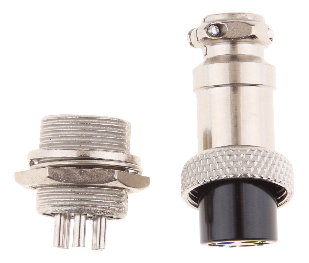 GX16 CONECTOR 2 PINES CIRCULAR ROSCA 16MM MACHO + HEMBRA; GX16-2PCH –  Bracsan